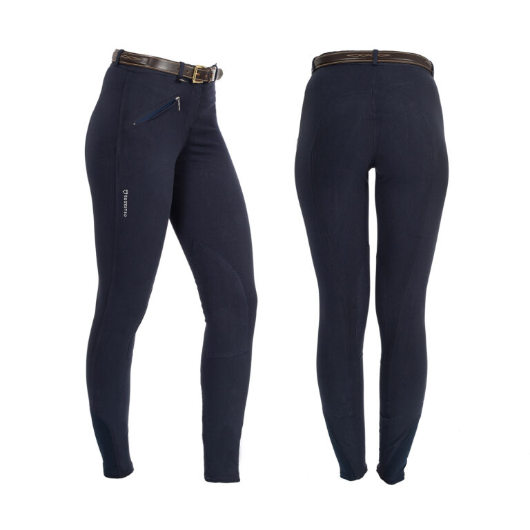 PANTALONI DONNA MODELLO SELENE IN COTONE ELASTICIZZATO EQUESTRO