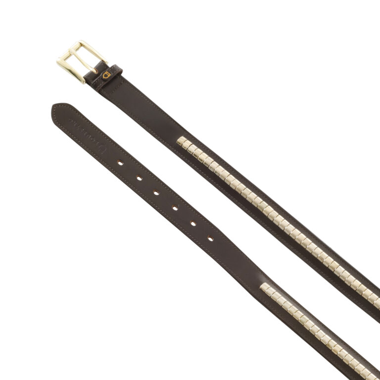 CINTURA IN CUOIO CON CLINCHER ARGENTO EQUESTRO