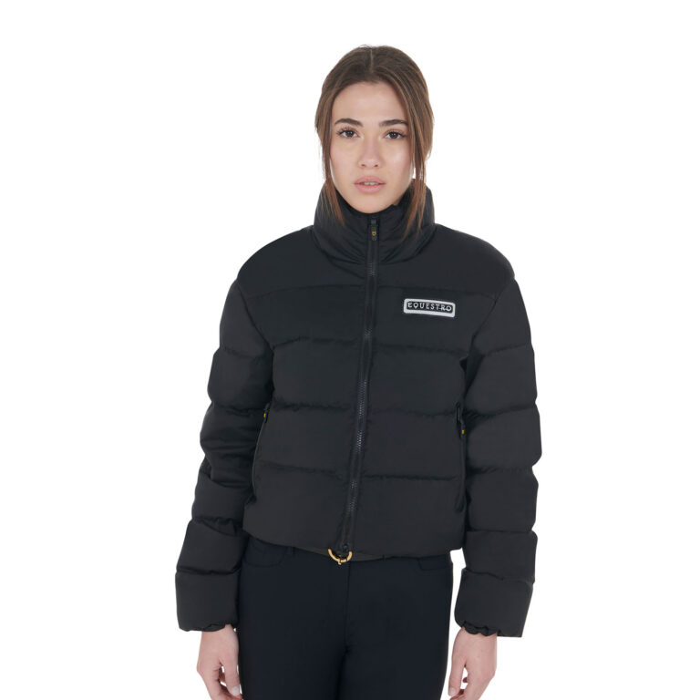 PIUMINO DONNA CORTA IN TESSUTO ELASTICIZZATO EQUESTRO