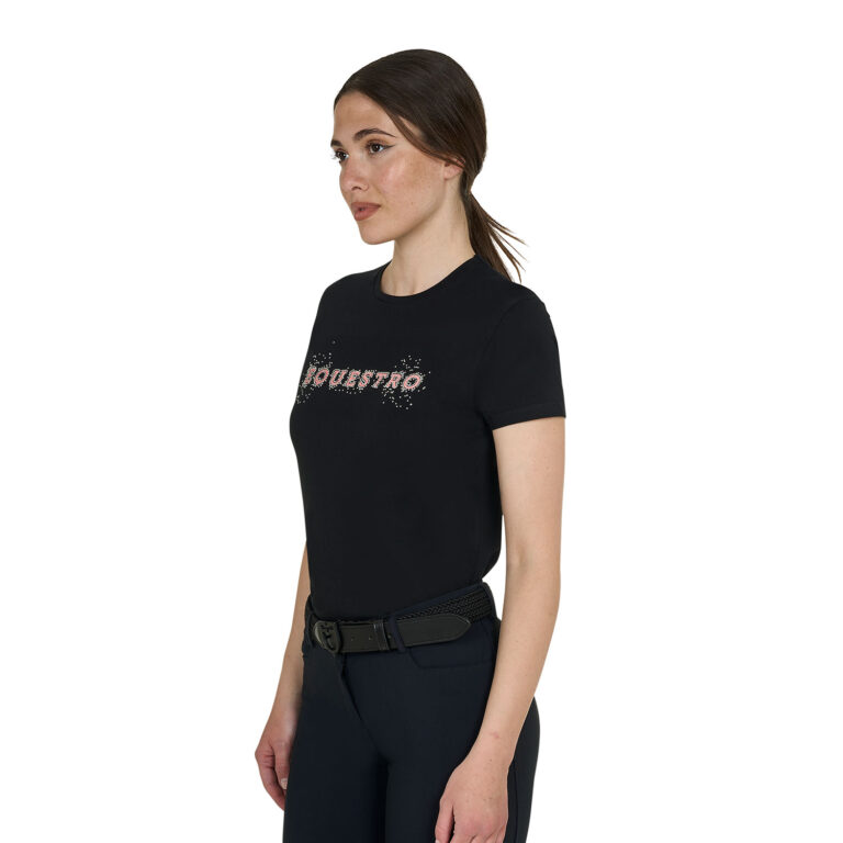 WOMEN'S EQUESTRO STRASS COTTON T-SHIRT